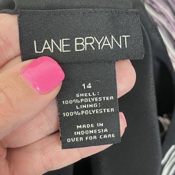 Lane Bryant Dress Womens Fourteen Black Midi Office Party Babydoll Whimsigoth - Picture 5 of 12